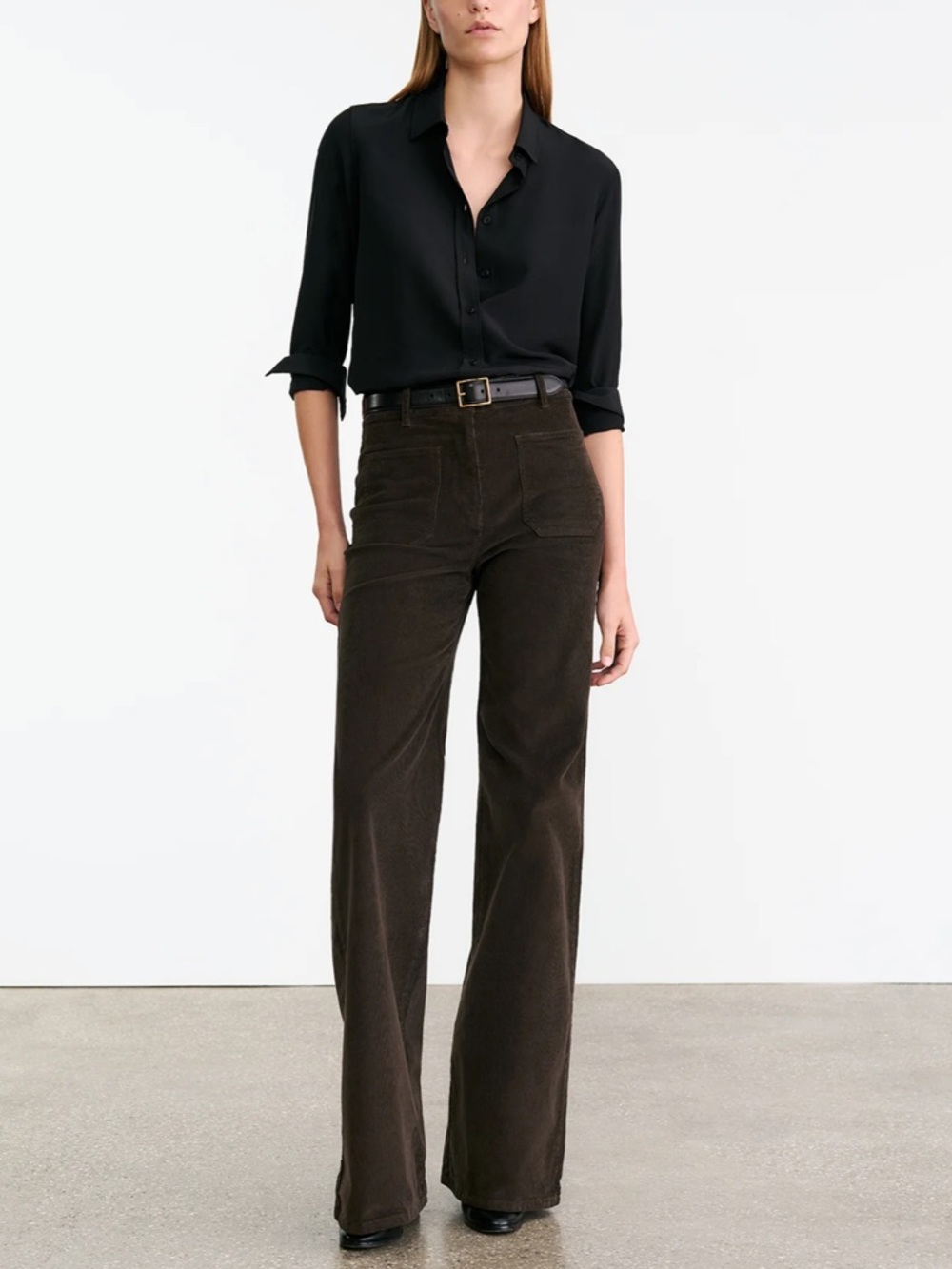 NILI LOTAN NWT Florence Corduroy Pants High Rise Cafe Brown 4 - Picture 10 of 10
